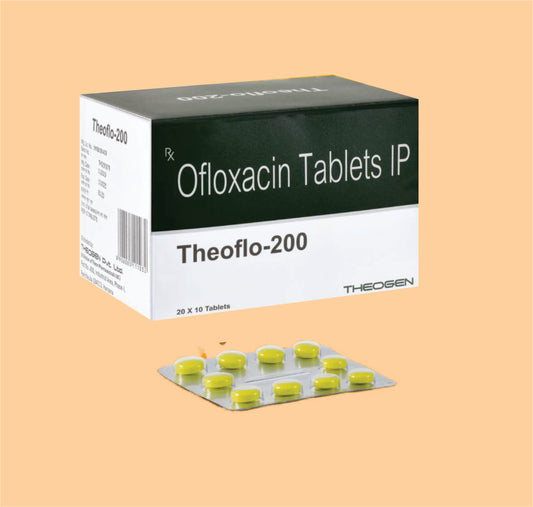 THEOFLO-200 TAB (20x10) Each film coated tablet contains: Ofloxacin IP 200mg  by Theon