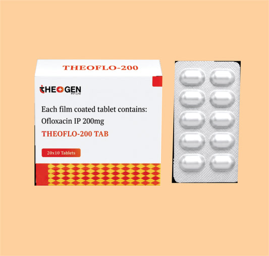 THEOFLO-200 TAB ALU-ALU (20x10) Each film coated tablet contains: Ofloxacin IP 200mg  by Theon