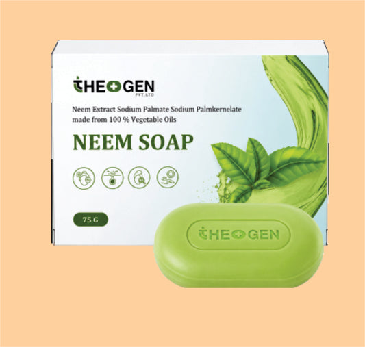 THEOGEN'S NEEM SOAP (75G) Neem Extract Sodium Palmate Sodium Palmkernelate made from 100 % Vegetable Oils by Theon