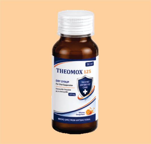 THEOMOX 125 30ML (30ml) Each 5ml. Of reconstitued suspension contain:-Amoxycillin trihydrate eq. to Amoxycillin 125mg by Theon