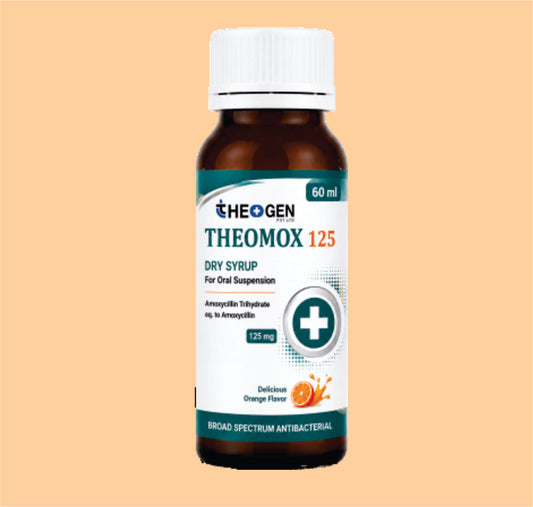 THEOMOX 125 60ML (60ml) Each 5ml. Of reconstitued suspension contain:-Amoxycillin trihydrate eq. to Amoxycillin 125mg by Theon