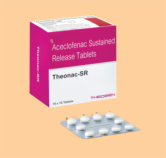 THEONAC-SR TAB (10x10) Each film coated sustained released tablet contains: Aceclofenac IP 200 mg by Theon