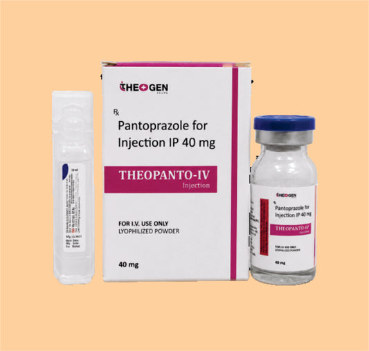 THEOPANTO-IV WITHOUT TRAY PACK. (Vial + WFI WITHOUT TRAY)  Each Vial Contains: Pantoprazole Sodium (sterile) IP  40mg  by Theon