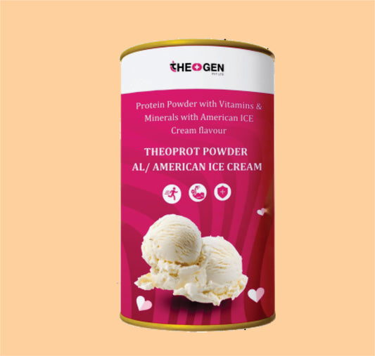 THEOPROT POWDER AL/ AMERICAN ICE CREAM (TIN) Protein Powder with Vitamins & Minerals with American ICE Cream flavour by Theon