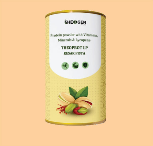 THEOPROT LP (KESAR PISTA) WITHOUT CARTON (TIN) Protein powder with Vitamins, Minerals & Lycopene by Theon
