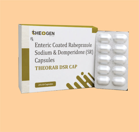THEORAB DSR CAP (20x10) Each Hard Gelatin Capsule Contains: Rabeprazole Sodium IP 20mg (Enteric Coated) + Domperidone IP 30mg SR by Theon