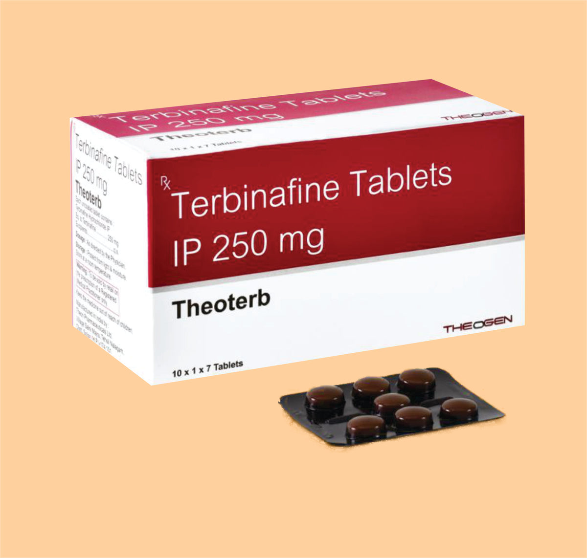 THEOTERB TAB (10X1X7) Each Uncoated Tablet Contains: Terbinafine Hydrochloride USP  250mg by Theon
