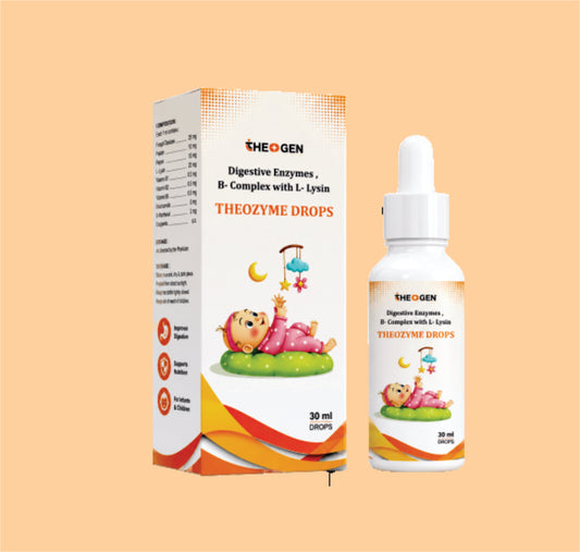 THEOZYME DROPS (30ml) Digestive Enzymes , B- Complex with L- Lysin by Theon