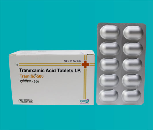 TRAMIFIC 500 MG TABS. (ALU-ALU PACK) 10x10 ( Tranexamic Acid IP 500 mg ) by Zydus