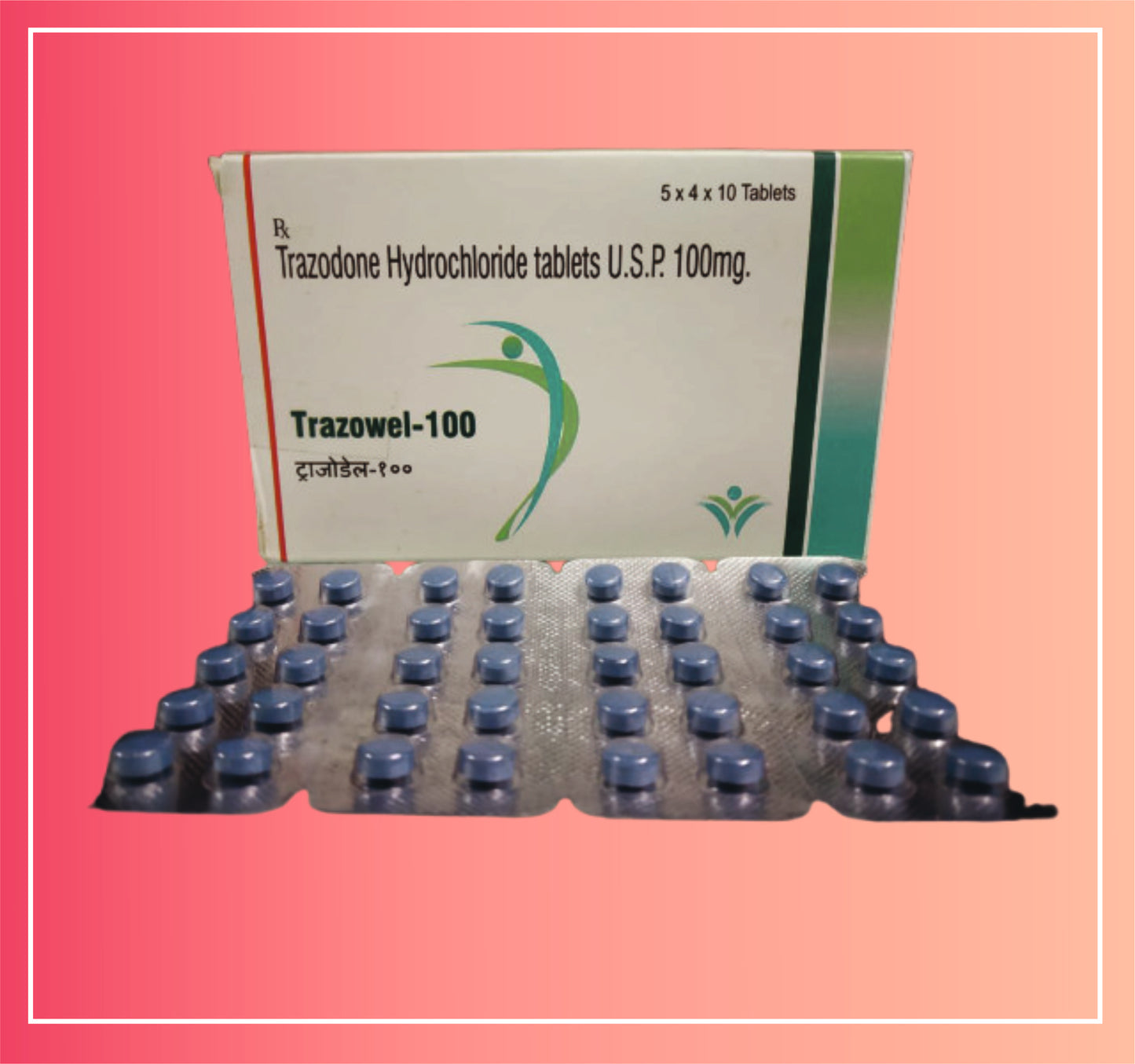 Trazodone Hcl 100 {Rate of 10 Tab} by Dellwich