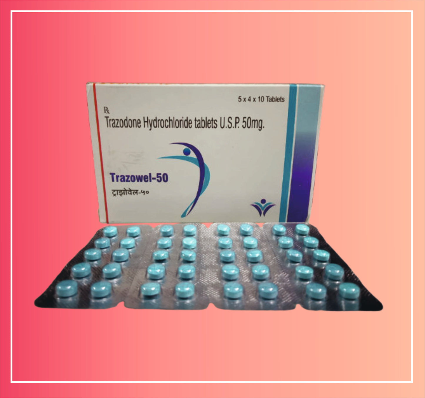 Trazodone Hcl 50 {Rate of 10 Tab} by Dellwich