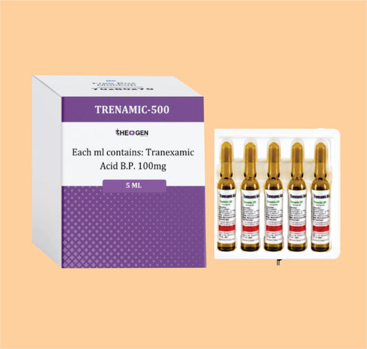 TRENAMIC-500 INJ (5ml) Each ml contains: Tranexamic Acid B.P. 100mg by Theon
