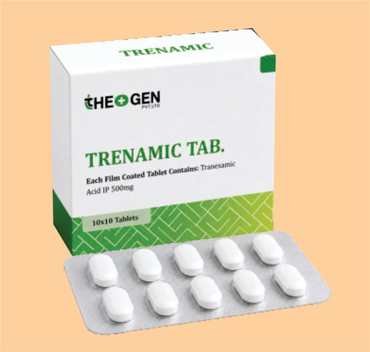 TRENAMIC TAB. (10X10) Each Film Coated Tablet Contains: Tranexamic Acid IP   500mg  by Theon