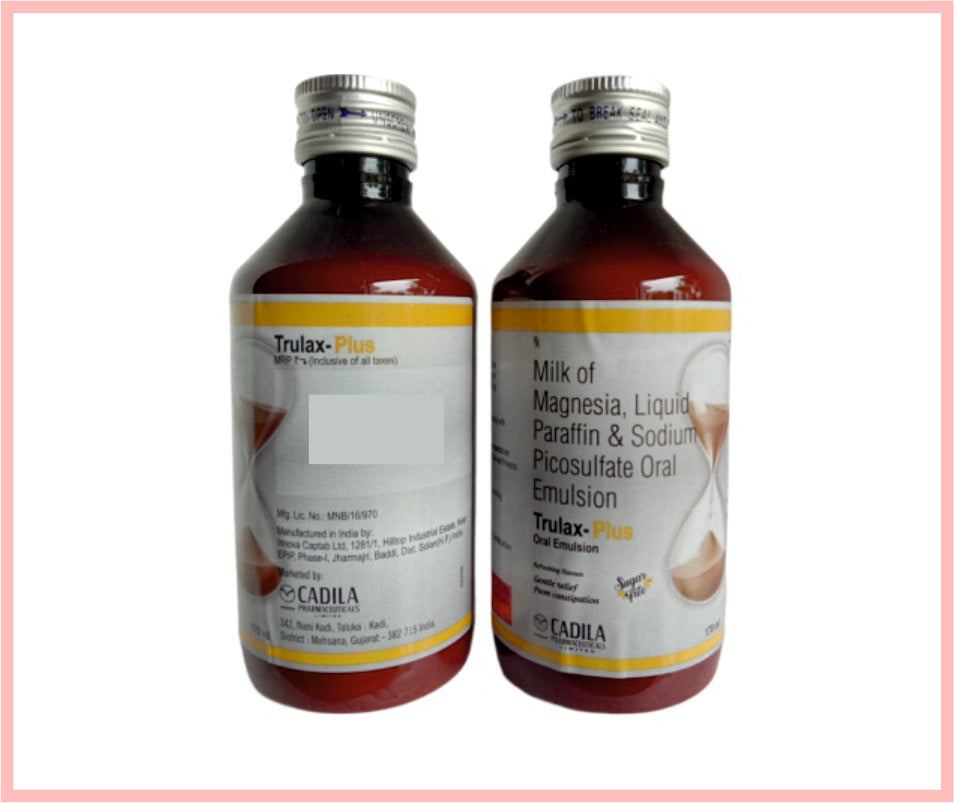 Trulax  Plus 170 Ml 170Ml ( Liquid Paraffin 1.25 Ml,Milk Of Magnesia 3.75 Ml & Sodium Picosulphate 3.33 Mg/5 Ml ) By Cadila