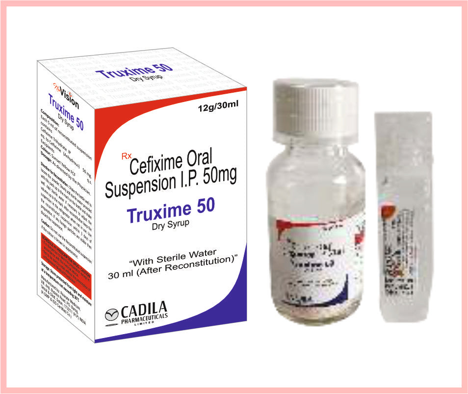 Truxime 50Mg Dry Syrup 30 Ml 30 Ml ( Cefixime 50Mg/5Ml (With Water For Reconstitution) ) By Cadila