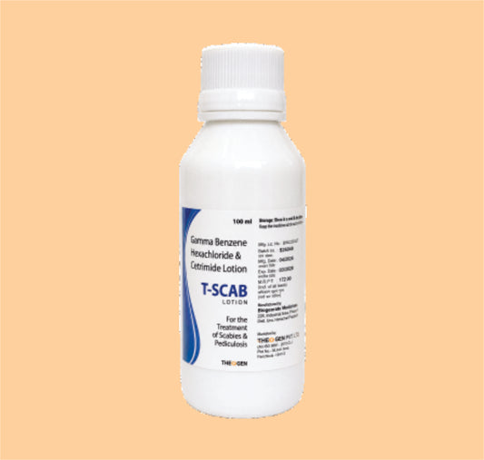 T-SCAB - LOTION (100ML) Gamma Benzene hexachloride I.P 0.1% W/V + Cetrimide IP 0.1% W/V by Theon