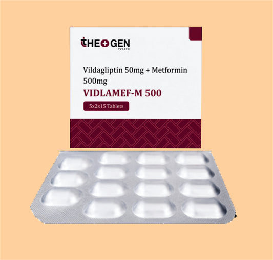 VIDLAMEF-M 500 (5X2X15) Vildagliptin 50mg + Metformin 500mg   by Theon