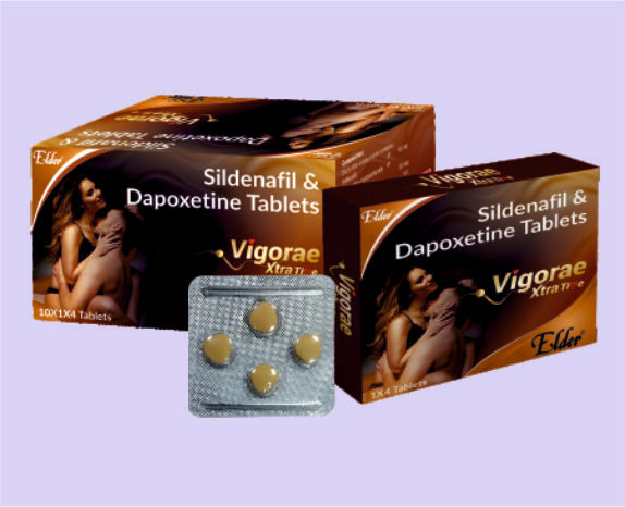 VIGORAE XTRA TIME 4'S ( Sildenafil 50mg,Dapoxetine 30mg ) by Elder