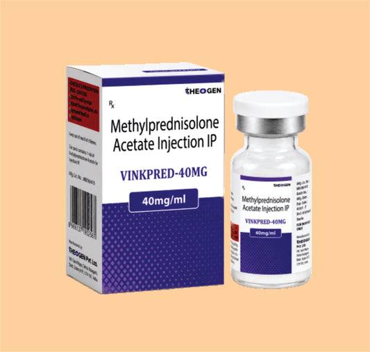 VINKPRED-40mg Inj (40mg/1ml) Each ml contain:- methylprednisolone acetate 40mg/ml by Theon