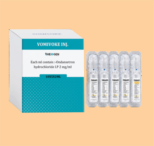 VOMIVOKE INJ. (10X5X2ML) Each ml contain :-Ondansetron hydrochloride I.P 2 mg/ml by Theon