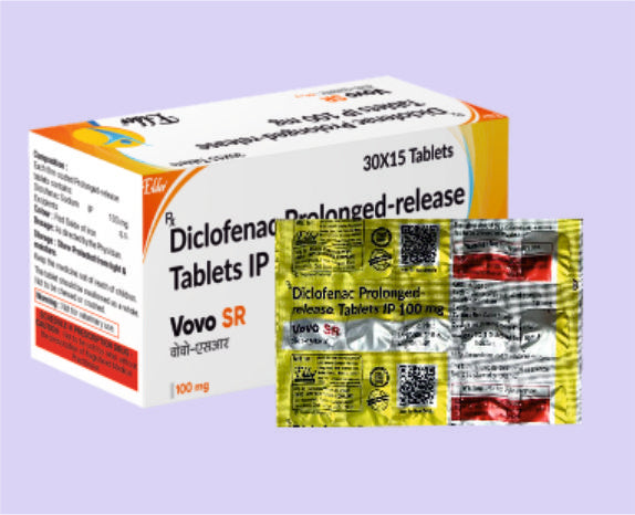 VOVO SR 100 TABS 15'S ( Diclofenac Prolonged Release 100mg Tablets ) by Elder