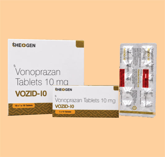 VOZID-10 (10X1X10) Each film coated tablet contains: VONOPRAZAN FUMARATE 10 MG by Theon