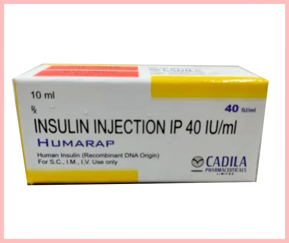 HUMARAP (Insulin Human 40 IU + m-Cresol 0.25% w/v ) by Cadila1