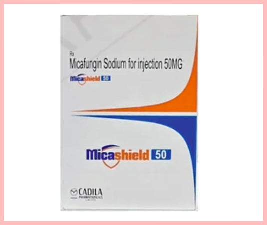 MICASHIELD 50MG INJECTION (Micafungin 50 mg + Sodium Chloride 0.9% w/v ) by Cadila1