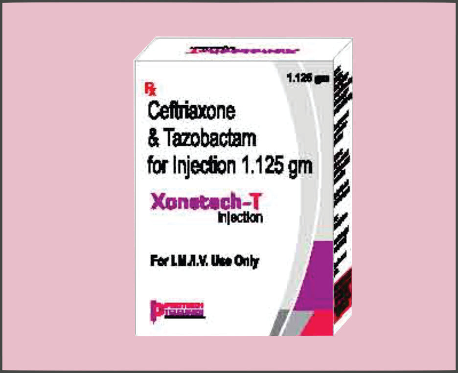 XONETECH-T 1.125 (10 ML) CEFTRIAXONE 1000 MG + TAZOBACTAM 125 MG by Protech