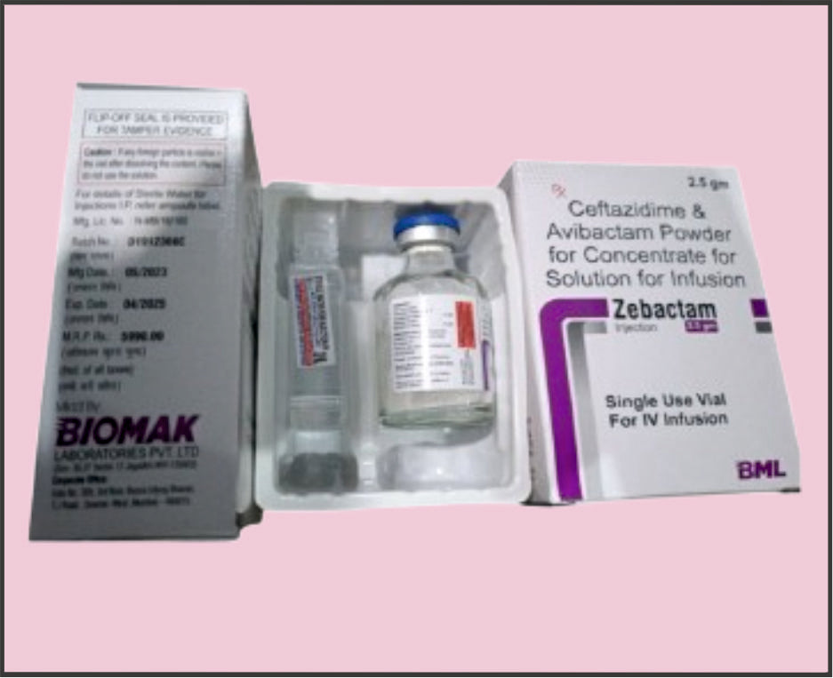 ZEBACTUM 2.5 ( Ceftazidime 2 G And Avibactam 0.5 G ) by Protech