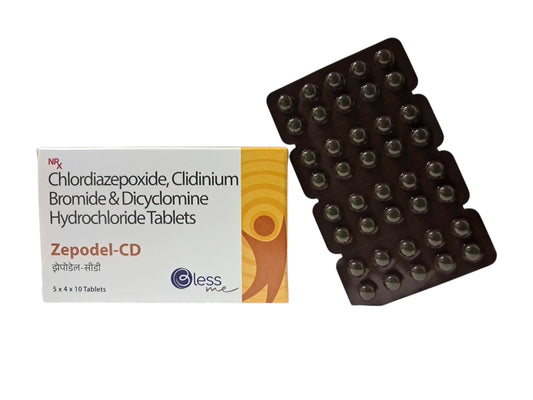 Chlordiazepoxide 5, Clidinium Bromide 2.5, Dicyclomine Hcl 10 {Rate of 10 Tab} by Dellwich