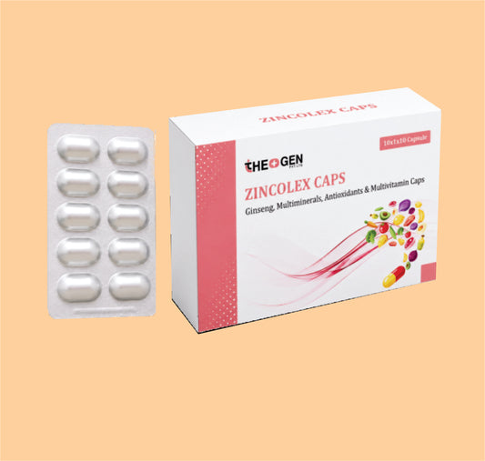 ZINCOLEX CAPS (20x1x10) Ginseng, Multiminerals, Antioxidents & Multivitamin Caps by Theon