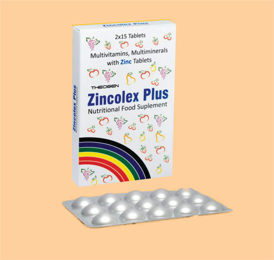 ZINCOLEX PLUS TAB (10x2x15) Each Tablet Contains : Ginseng, Multiminerals, Antioxidents & Multivitamin  by Theon