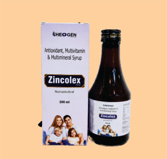 ZINCOLEX SYP (200 ML) Ginseng, Multiminerals, Antioxidents & Multivitamin  by Theon