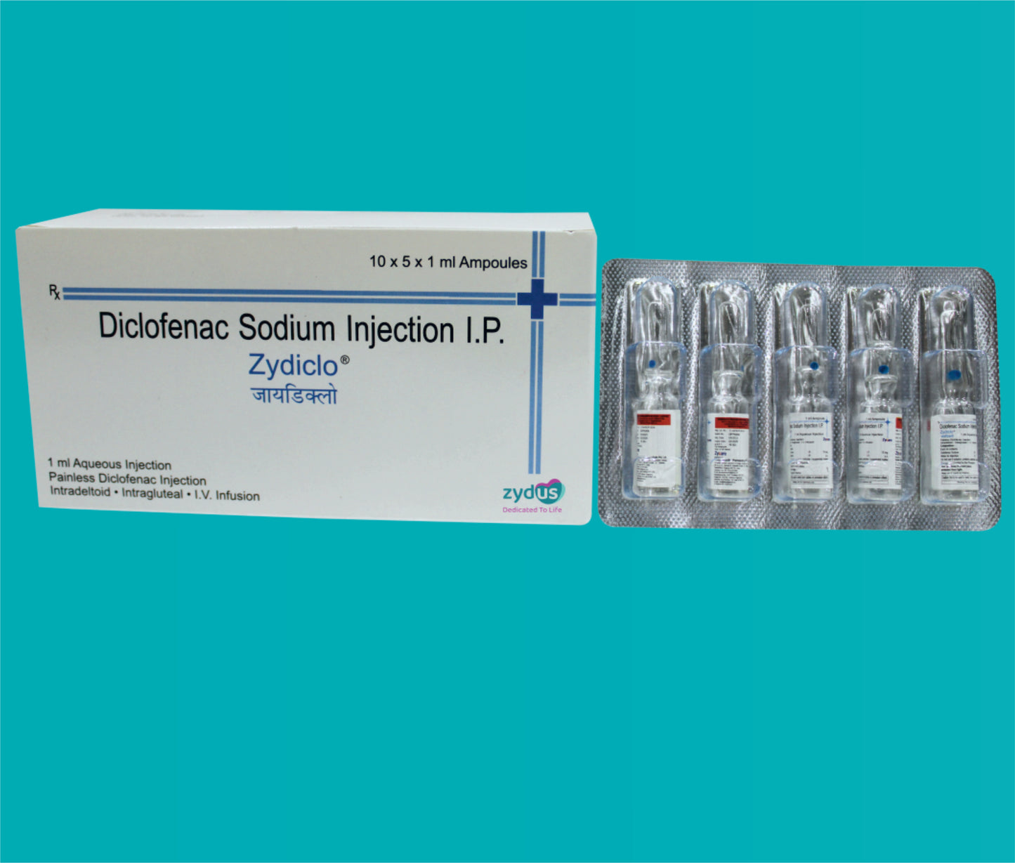ZYDICLO 1 ML. INJ 1ml.Amp ( Diclofenac Sodium 75 mgBenzyl Alcohol IP 4 % v/v(As preservative)Water for Injection IP q.s ) by Zydus