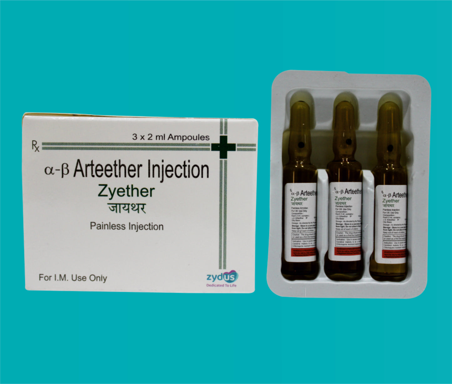 ZYETHER INJ. 2ml. ( Alpha Beta Arteether 150 mg /2ml. ) by Zydus