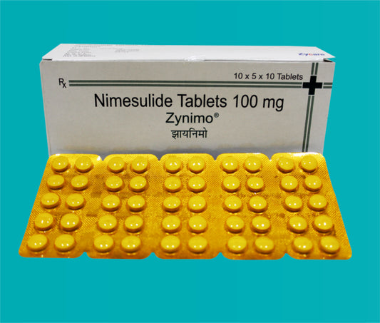 ZYNIMO TAB. 25x2x10 ( Nimesulide B.P. 100mg.(Available in Brown / Yellow PVC) ) by Zydus