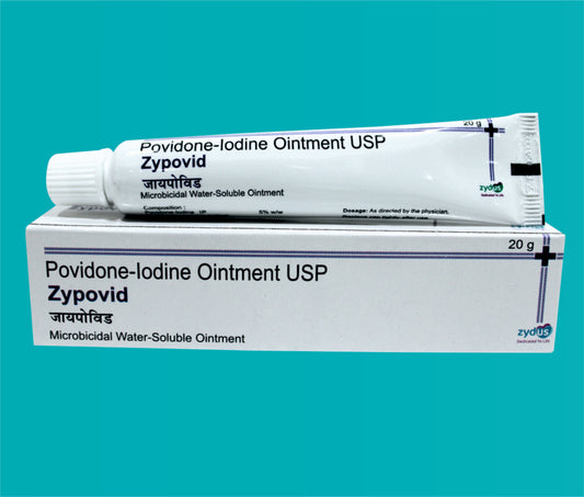 ZYPOVID OINTMENT 20gm ( Povidone Iodine I.P. -5 % w/w(Available Iodine 0.5 % w/w) ) by Zydus