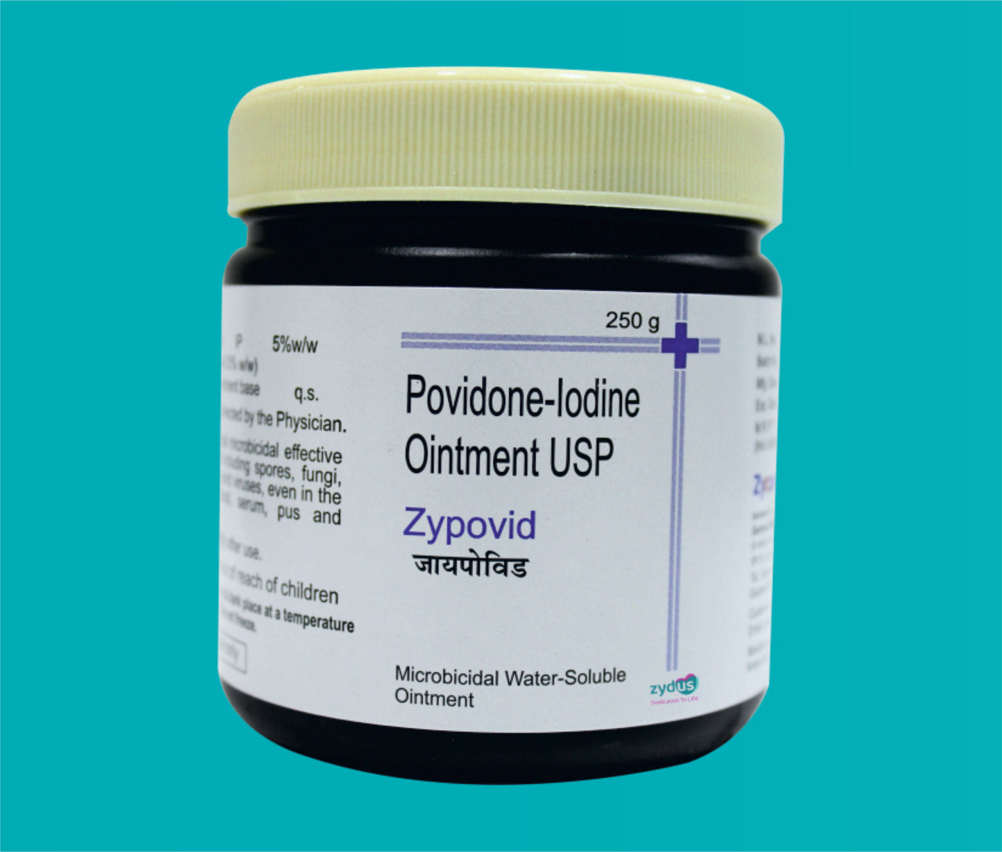 ZYPOVID OINTMENT 250gm ( Povidone Iodine I.P. -5 % w/w(Available Iodine 0.5 % w/w) ) by Zydus