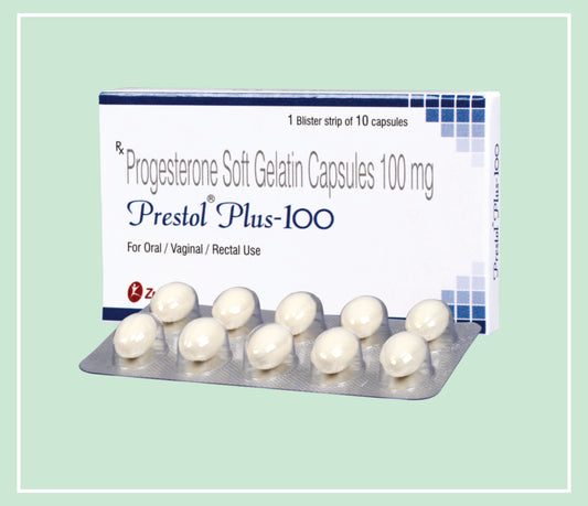 PRESTOL PLUS 100 CAPSULE (10x1x10C) Progesterone 100 mg by Zuventus