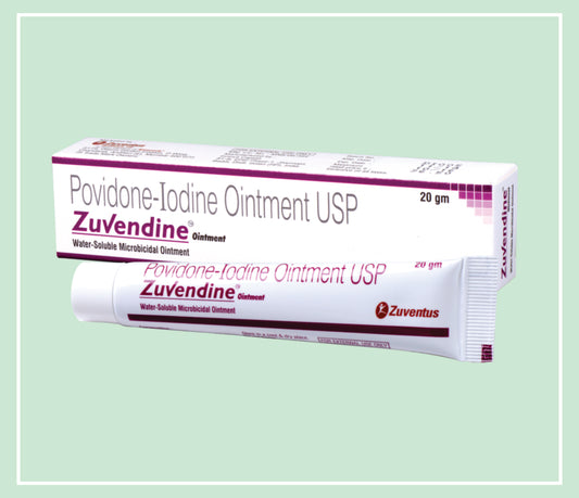 ZUVENDINE OINTMENT  (20x1x20GM) Povidone Iodine 5% w/w (05% available Iodine) by Zuventus