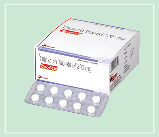 ZEOF 200 TABLET  (20x1x10T) Ofloxacin 200 mg by Zuventus