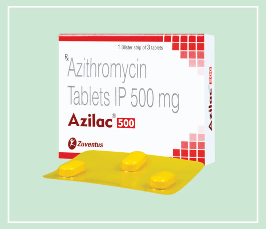 AZILAC-500 TABLETS (20x1x3T) Azithromycin 500 mg by Zuventus