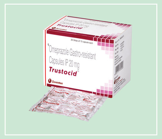 Trustocid Capsule  (20X1X15 C) Omeprazole 20 Mg Enteric-Coated Cap By Zuventus
