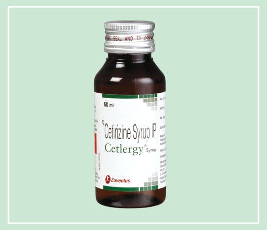 CETLERGY SYRUP 60 ML (20x1x60ML) Cetirizine Hydrochloride 5 mg / 5 ml by Zuventus