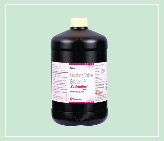 ZUVENDINE SOLUTION (1x1X2L) Povidone Iodine 5% w/v (05% available Iodine) by Zuventus