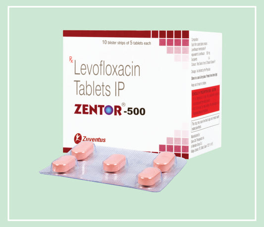 ZENTOR - 500 TABLET  (10x1x5T) Levofloxacin 500 mg by Zuventus