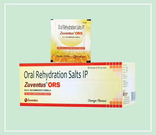 ZUVENTUS ORS ORANGE (30x1x21GM) Sodium Chloride 26 g + Potassium Chloride 15 g + Sodium Citrate 29 g + Dextrose 135 g by Zuventus