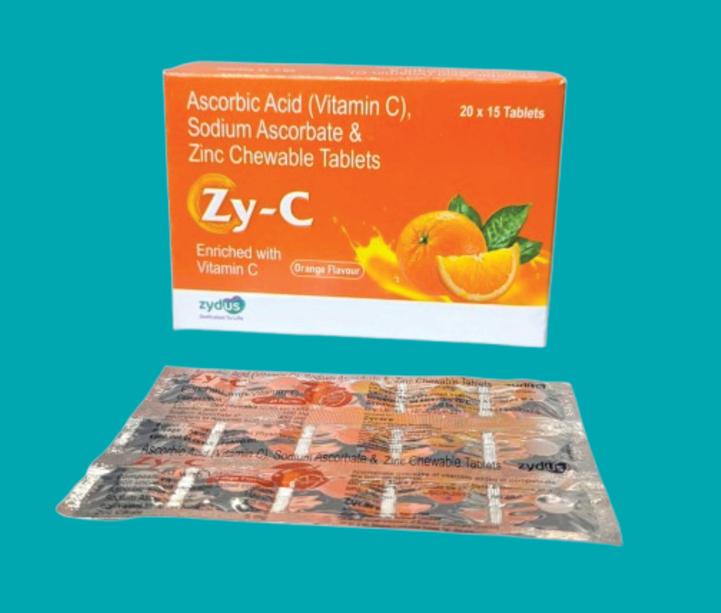 ZY - C TABLET 20X15 Ascorbic Acid (Vitamin C), Sodium Ascorbate & Zinc Chewable Tablet by zydus