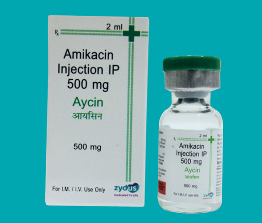 Aycin 500 Inj.  2ml. Amikacin 500 Mg by zydus